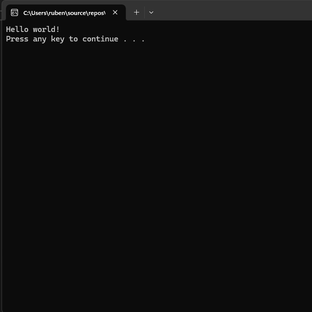 Ruben Arevalo Hello World Output