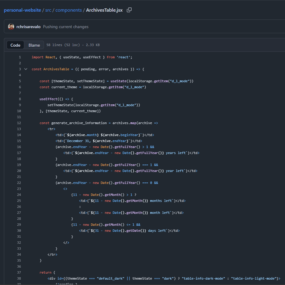 Ruben Arevalo Old Personal Website
